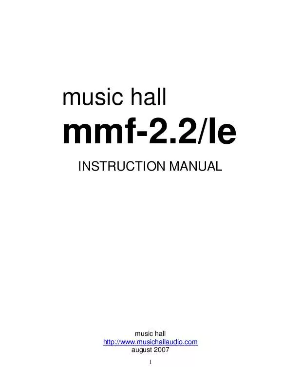 Mode d'emploi MUSIC HALL MMF-2.2-LE