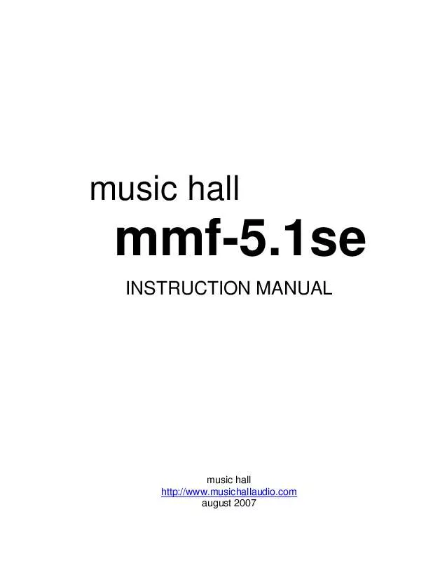 Mode d'emploi MUSIC HALL MMF-5.1SE