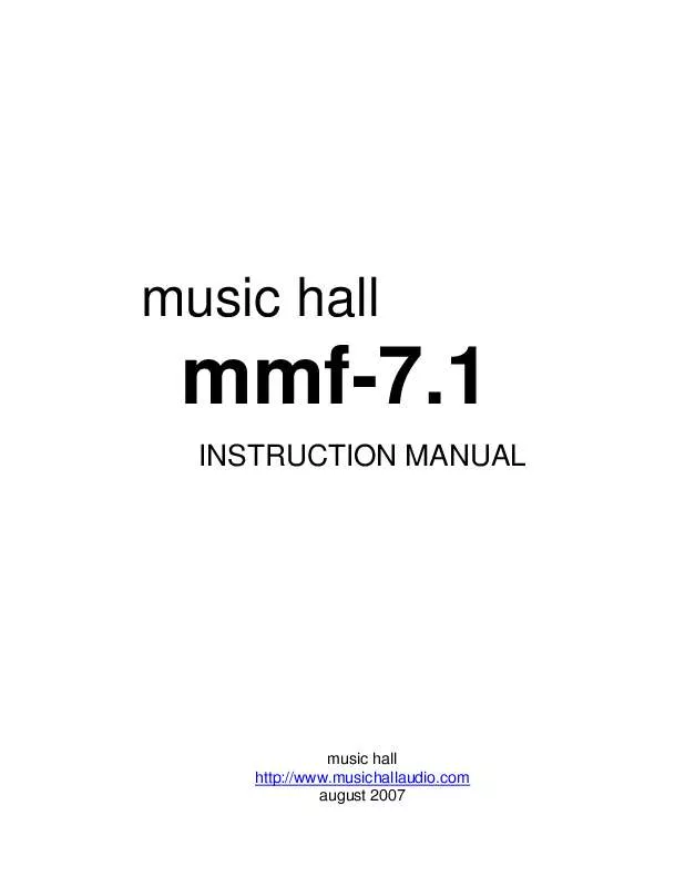Mode d'emploi MUSIC HALL MMF-7.1