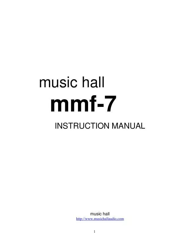 Mode d'emploi MUSIC HALL MMF-7
