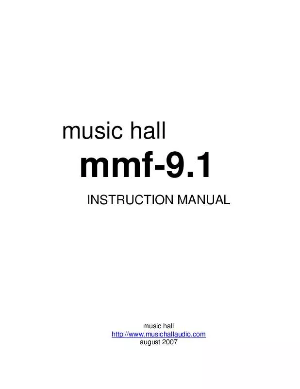 Mode d'emploi MUSIC HALL MMF-9.1