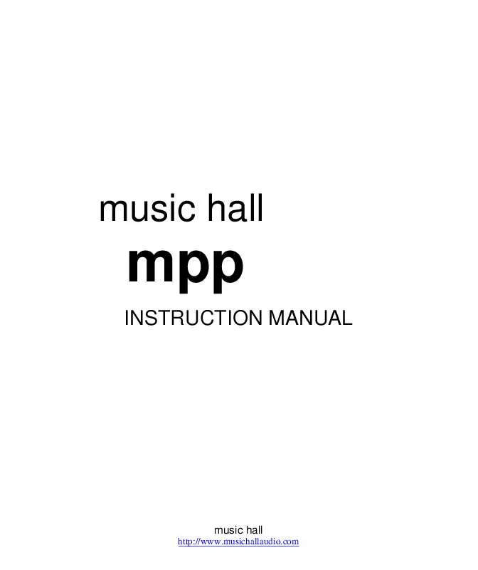Mode d'emploi MUSIC HALL MPP