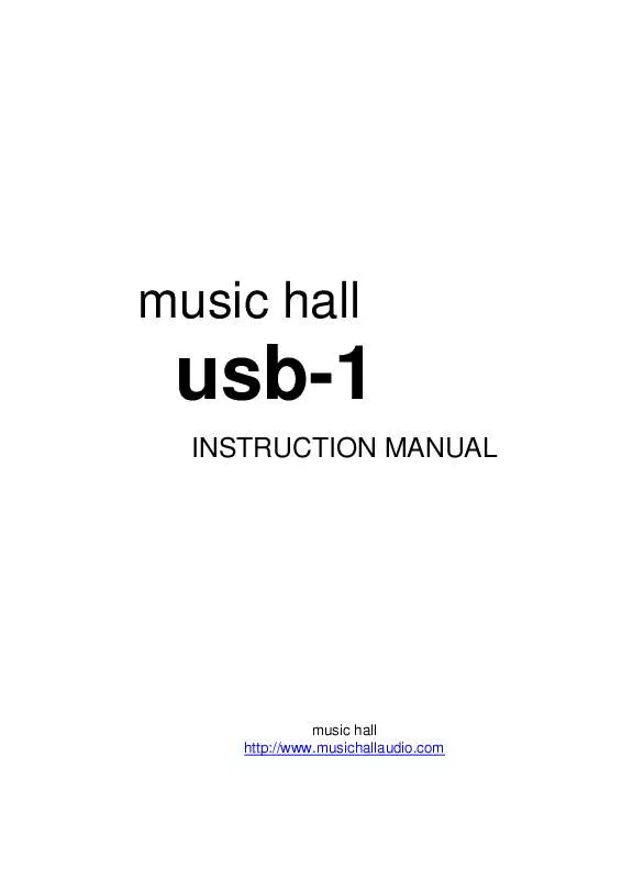 Mode d'emploi MUSIC HALL USB-1