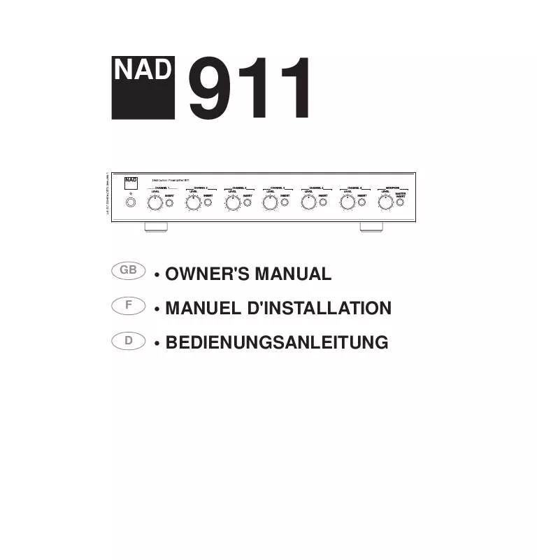 Mode d'emploi NAD 911