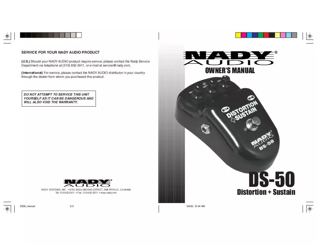 Mode d'emploi NADY DS-50