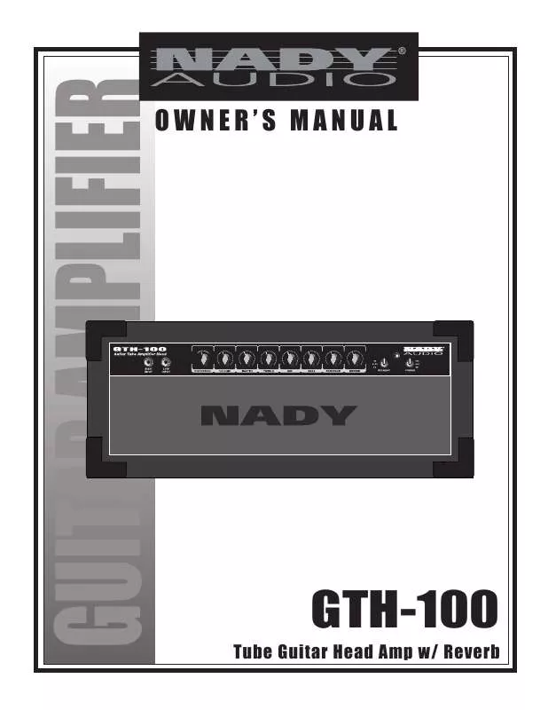 Mode d'emploi NADY GTH-100