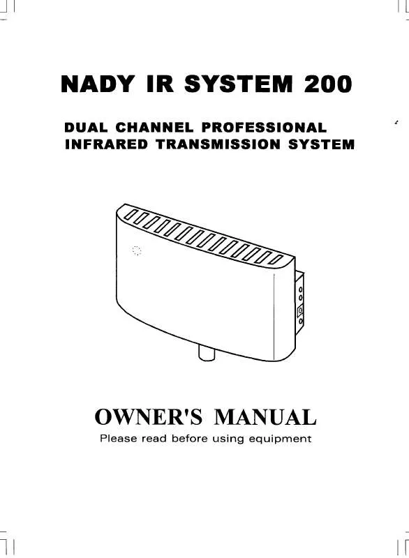 Mode d'emploi NADY IR-200
