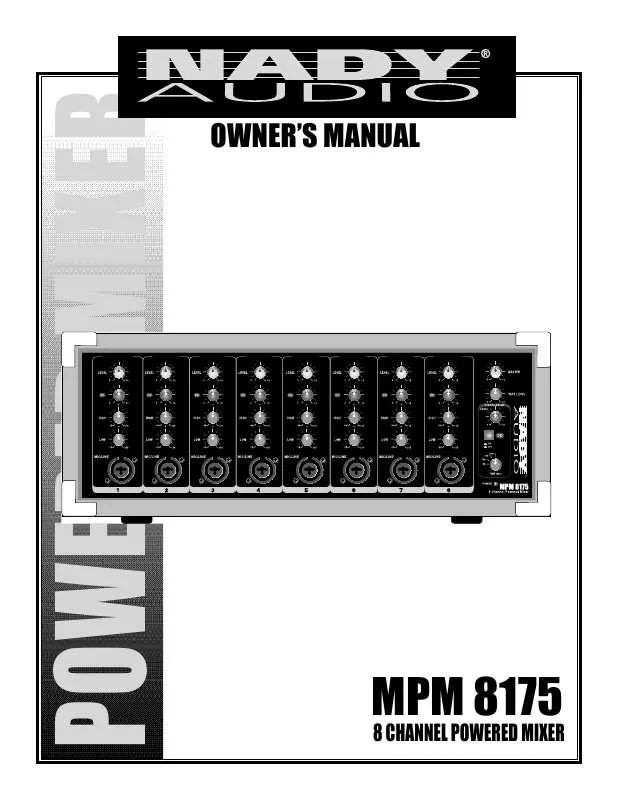 Mode d'emploi NADY MPM 8175