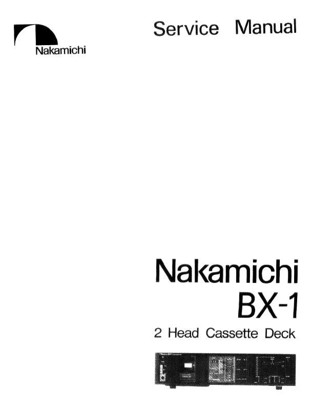 Mode d'emploi NAKAMICHI BX 1