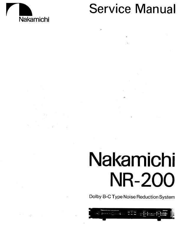 Mode d'emploi NAKAMICHI NR200 CASSETTE TAPE RECORDER