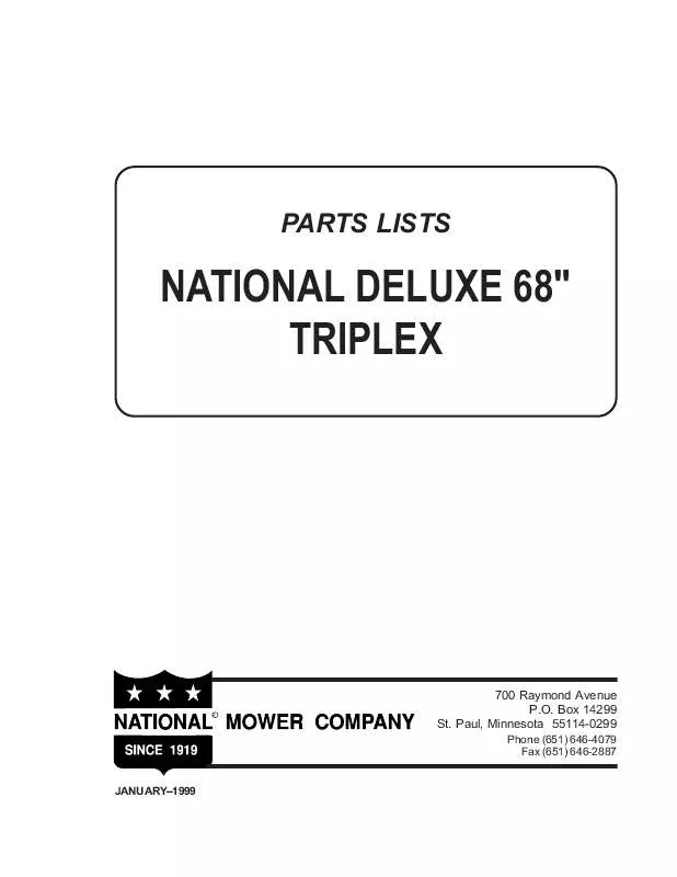Mode d'emploi NATIONAL MOWER 68DLPL
