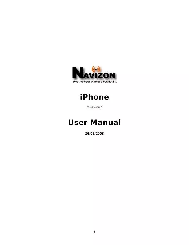 Mode d'emploi NAVIZON IPHONE