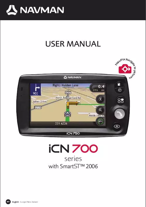 Mode d'emploi NAVMAN ICN 700 WITH SMARTS 2006