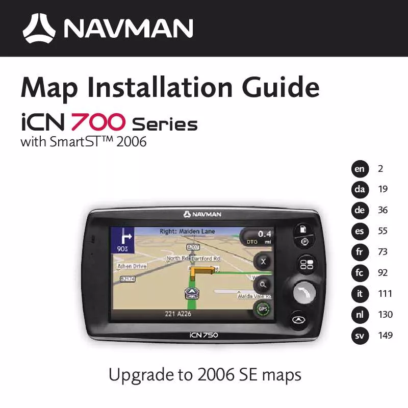 Mode d'emploi NAVMAN ICN700 MAP UGRADE