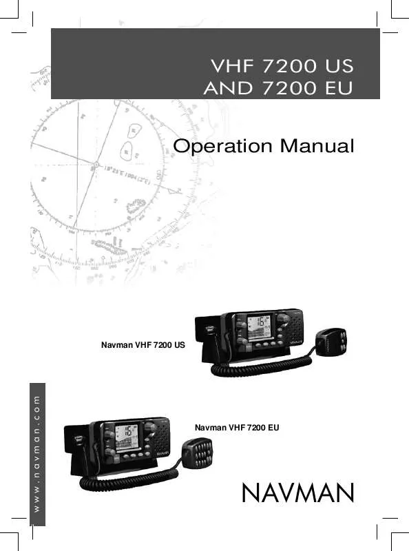 Mode d'emploi NAVMAN VHF 7200EU