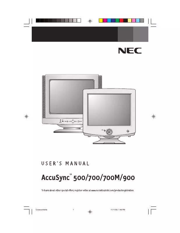 Mode d'emploi NEC ACCUSYNC 500