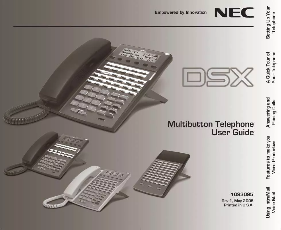 Mode d'emploi NEC DSX MULTIBUTTON TELEPHONE