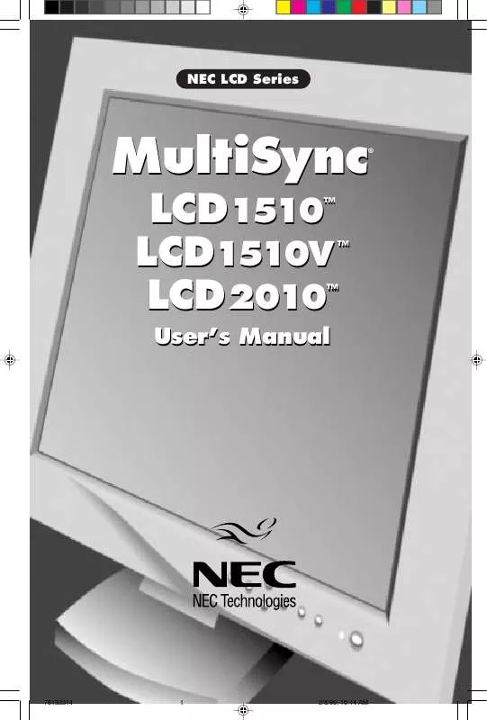 Mode d'emploi NEC LCD1520T