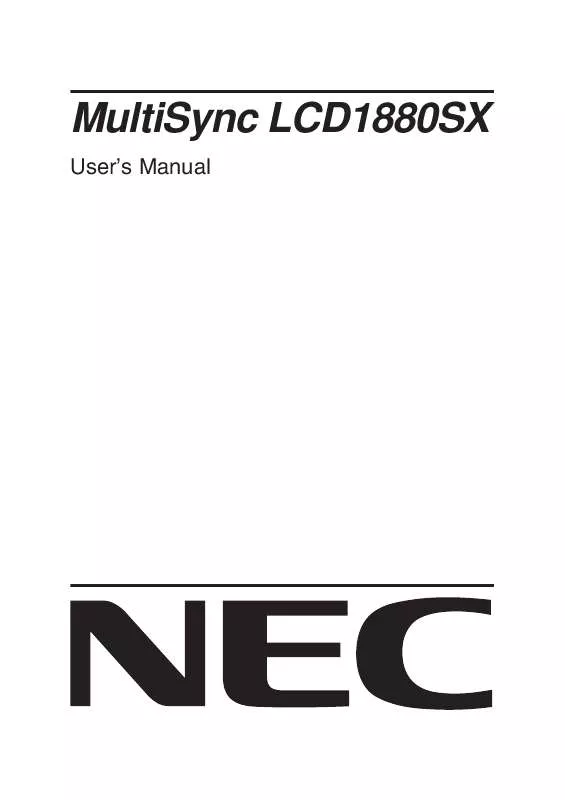 Mode d'emploi NEC LCD1880SX3