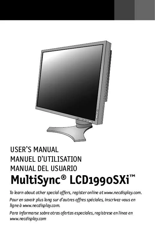 Mode d'emploi NEC LCD1990SXI