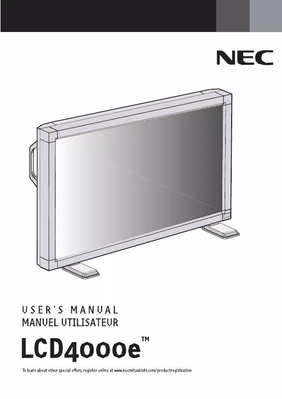 Mode d'emploi NEC LCD4000E