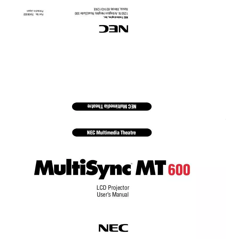 Mode d'emploi NEC MT600