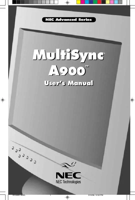 Mode d'emploi NEC MULTISYNC A900