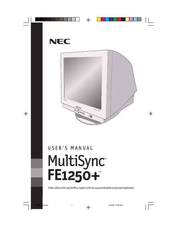 Mode d'emploi NEC MULTISYNC FE1250-