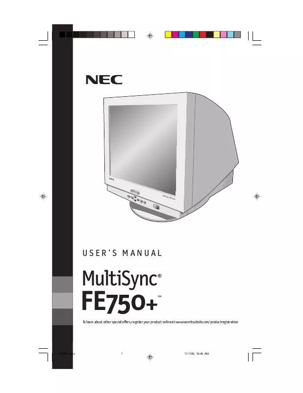 Mode d'emploi NEC MULTISYNC FE750-