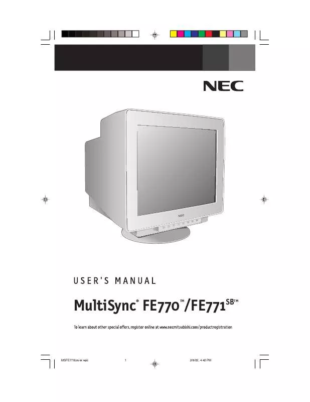 Mode d'emploi NEC MULTISYNC FE771SB