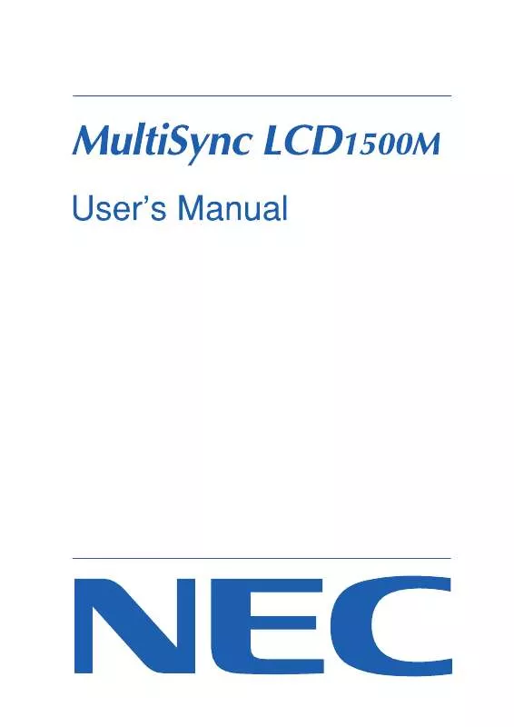 Mode d'emploi NEC MULTISYNC LCD1500M