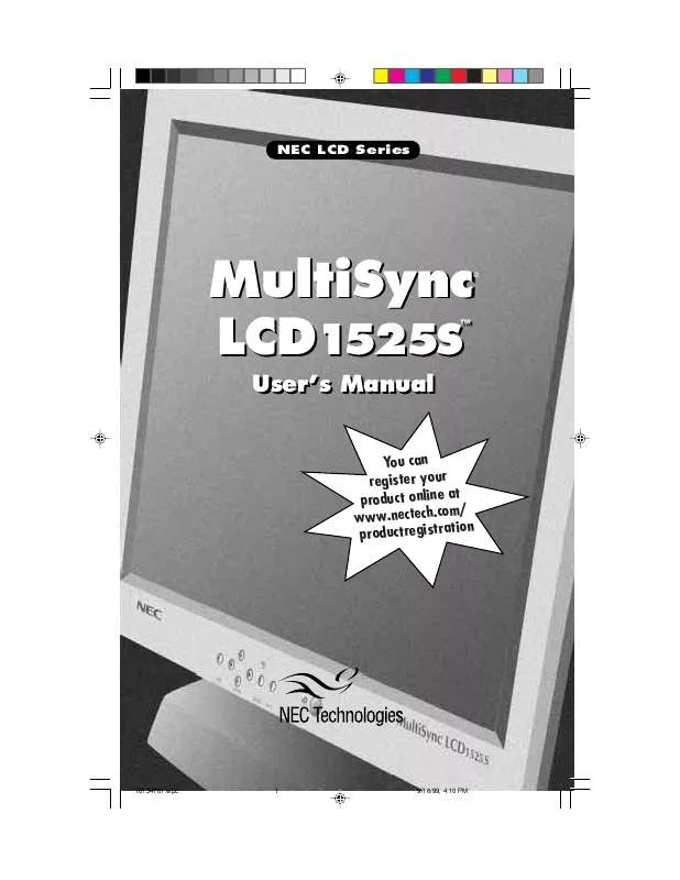 Mode d'emploi NEC MULTISYNC LCD1525S