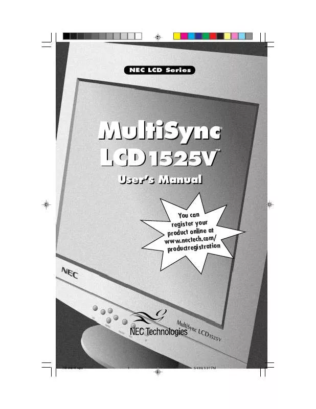 Mode d'emploi NEC MULTISYNC LCD1525V