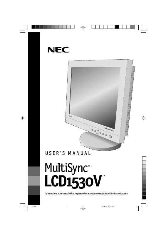 Mode d'emploi NEC MULTISYNC LCD1530V