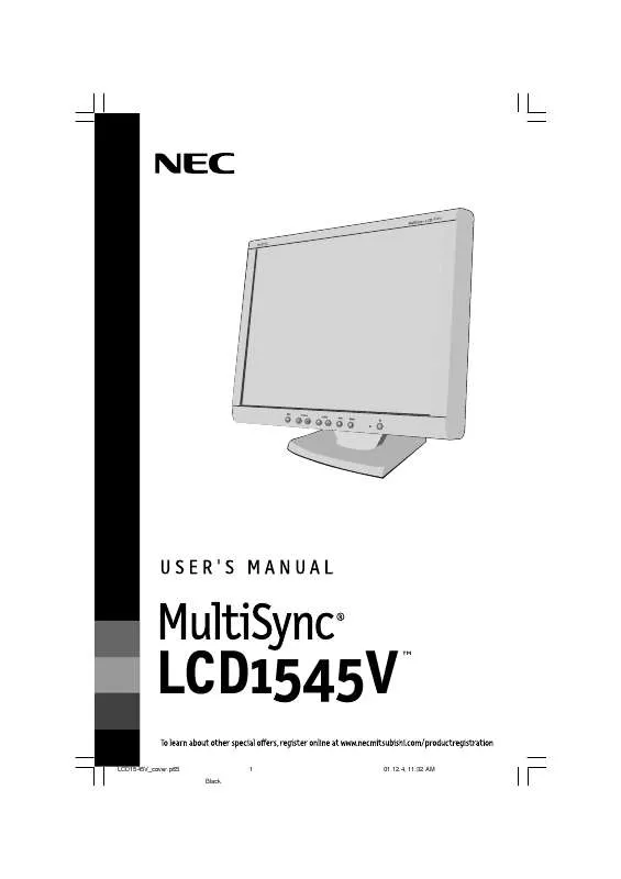 Mode d'emploi NEC MULTISYNC LCD1545V