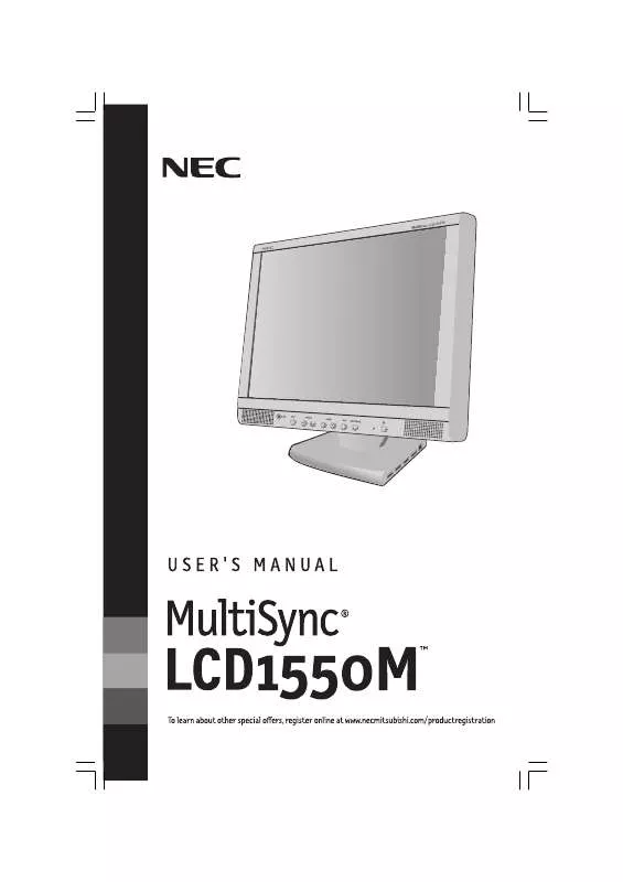Mode d'emploi NEC MULTISYNC LCD1550M