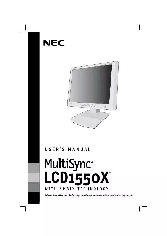Mode d'emploi NEC MULTISYNC LCD1550X