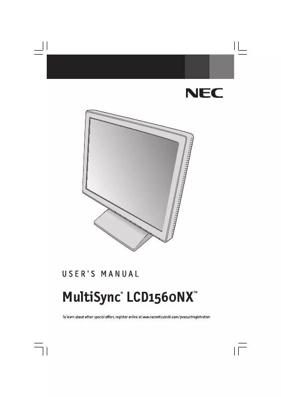Mode d'emploi NEC MULTISYNC LCD1560NX