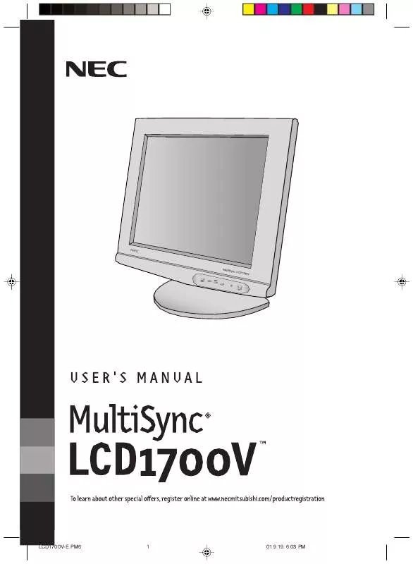 Mode d'emploi NEC MULTISYNC LCD1700V
