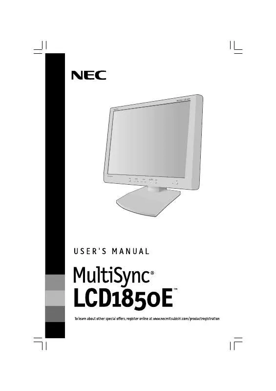 Mode d'emploi NEC MULTISYNC LCD1850E