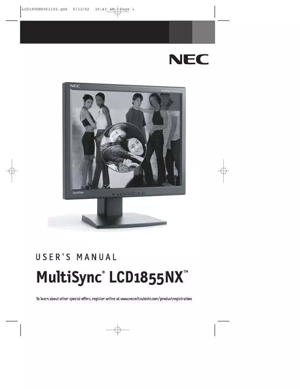 Mode d'emploi NEC MULTISYNC LCD1855NX