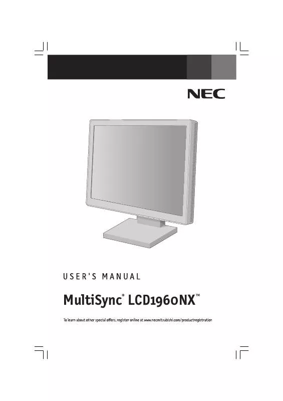 Mode d'emploi NEC MULTISYNC LCD1960NX