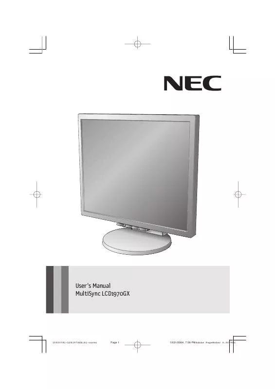 Mode d'emploi NEC MULTISYNC LCD1970GX
