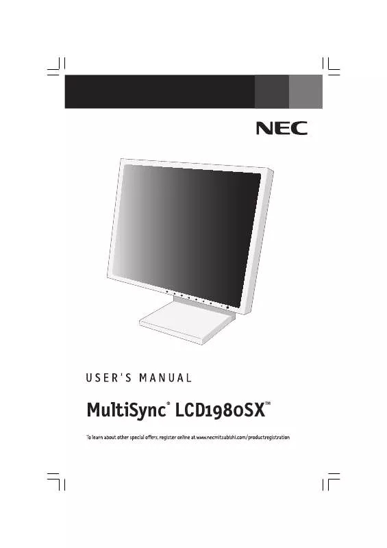 Mode d'emploi NEC MULTISYNC LCD1980SX