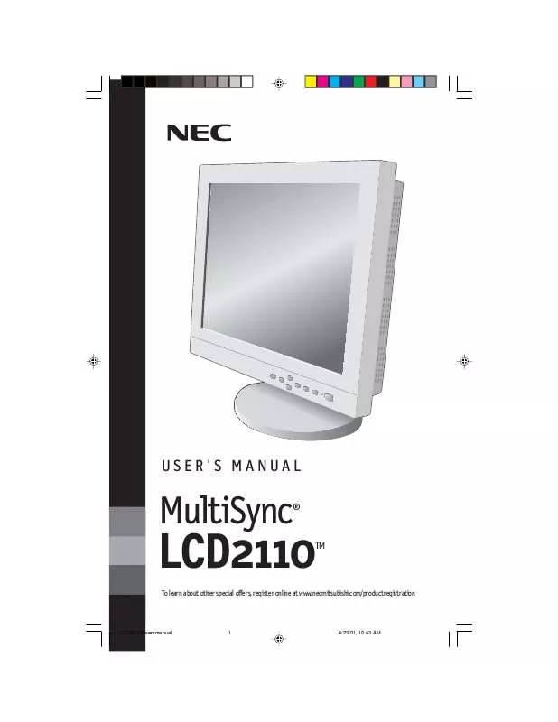 Mode d'emploi NEC MULTISYNC LCD2110