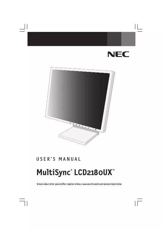Mode d'emploi NEC MULTISYNC LCD2180UX