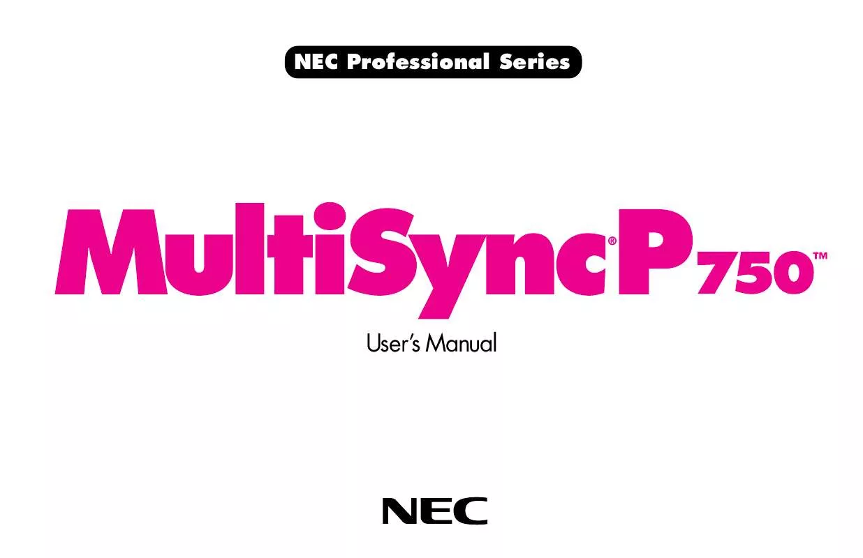 Mode d'emploi NEC MULTISYNC P750