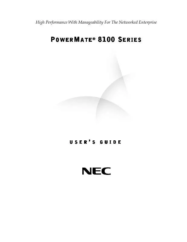 Mode d'emploi NEC POWERMATE 8100