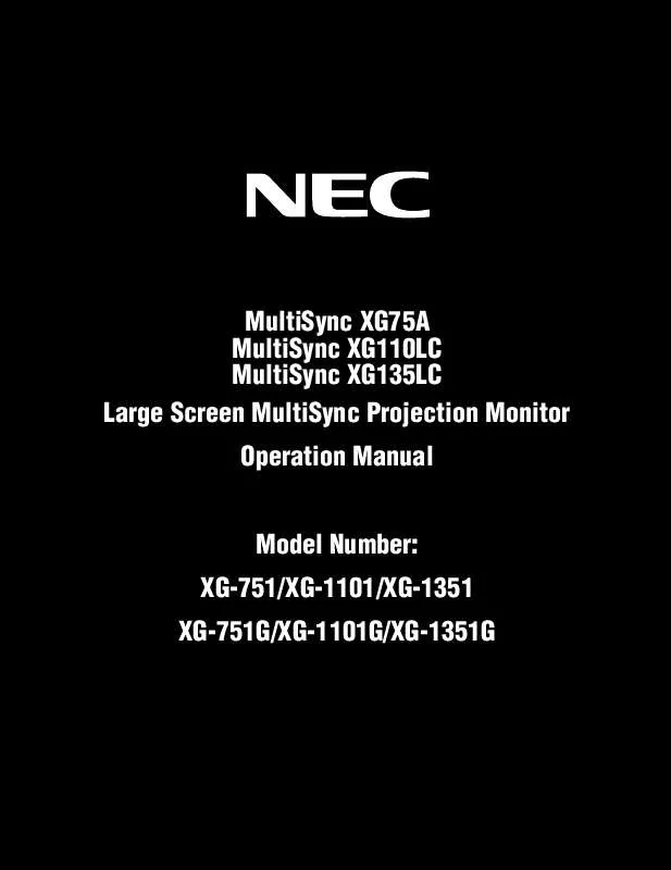 Mode d'emploi NEC XG751