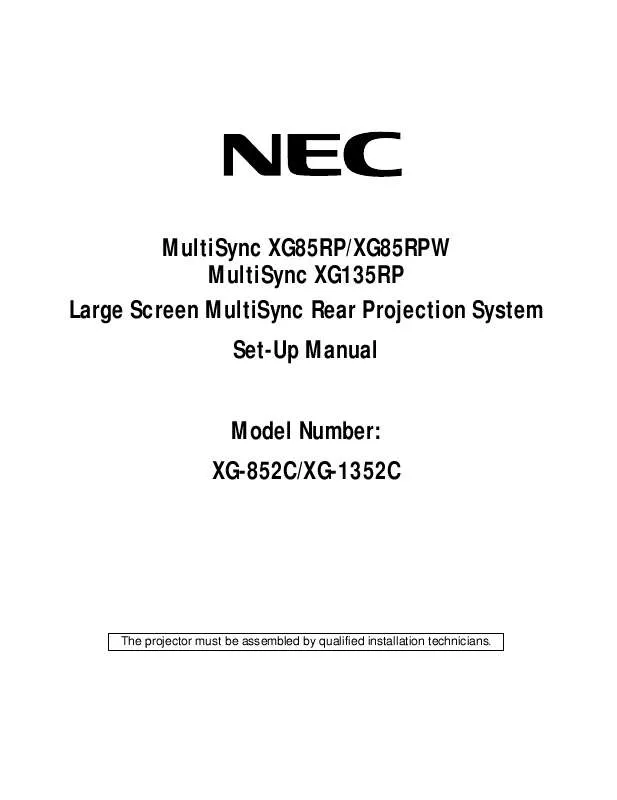 Mode d'emploi NEC XG85RP-CH